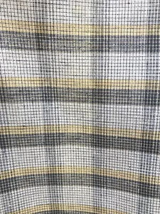 LIGHT GOLD BLACK Plaid 100% Linen Fabric (60 in.) Sold By The Yard - Picture 1 of 4