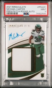 2021 Immaculate Michael Carter Premium Rookie Patch Auto RPA /99 PSA 9 Mint - Picture 1 of 2