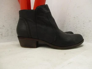 Lucky Brand BROLLEY Black Leather Side Zip Ankle Boots Womens Size 9 M - Picture 1 of 9