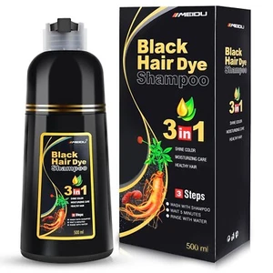 2 in 1 Herbal Black Hair Dye Shampoo 500ml - Picture 1 of 6