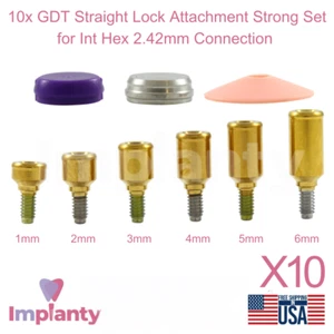 Juego de 10 accesorios de bloqueo recto dental de silicona fuerte titanio hexagonal 2,42 mm - Imagen 1 de 12