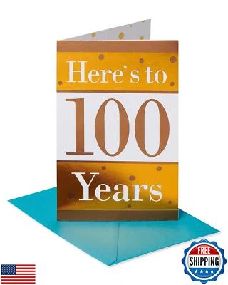 Tarjeta de cumpleaños número 100 de American Greetings (aquí está a 100 años) Foto 1 de 4