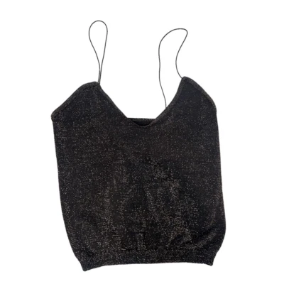Camiseta sin mangas Intimately Free People XS/S negra dorada brillante vacaciones crop cromi cami Foto 1 de 4