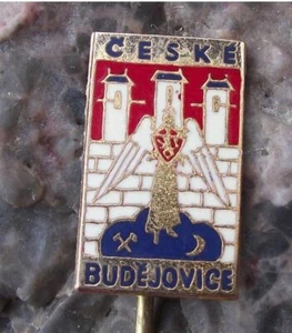 Vintage Ceske Budejovice Coat of Arms Czech City Heraldic Crest Pin Badge - Picture 1 of 10