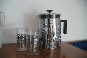 Bodum EILEEN Teekanne mit Gläsern & Stövchen – Chrom – 90er Design – selten - Bild 1 von 15