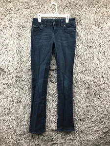 dELiA*s Jeans Size 0 Juniors Mid Rise Dark Wash Blue Denim Skinny - Picture 1 of 11