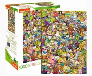 3000 piece Jigsaw Puzzle Retro NICKELODEON Cast Licensed AQUARIUS '90's Release - Picture 1 of 7