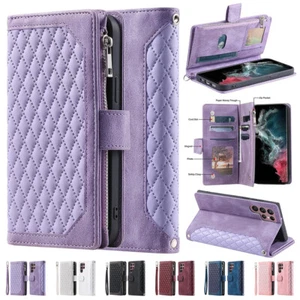 Funda protectora imán de cuero para móvil Samsung Galaxy Flip Case Wallet - Imagen 1 de 29