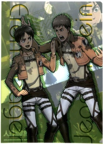 Attack on Titan Clear File Folder Ichiban Kuji Prize G Eren Yeager Jean Kirstein - Picture 1 of 2