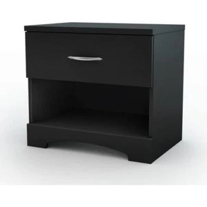 1-Drawer Nightstand W/ Open Storage Modern Bedside Table Easy Access Furniture - Picture 1 of 7