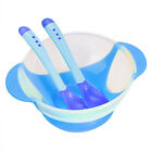 (blue)Baby Tableware Set Suction Cup Bowl Safe For Baby