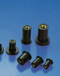 Gummimuttern mit Messinggewinde EPDM alle Abmessungen/Mengen wiederverwendbar - Bild 1 von 1