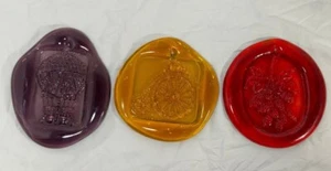 Vintage Pressed Glass Suncatcher Ornament • Balloon • Penny Farthing • Raspberry - Picture 1 of 6