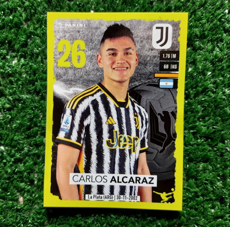 FIGURINA CALCIATORI PANINI 2023/24 JUVENTUS U60 ALCARAZ UPGRADE ALBUM 2024 ⚽️