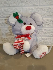 Vintage 1987 Fisher Price Puffalump Gray Christmas Holiday Mouse Plush Stuffed - Picture 1 of 12