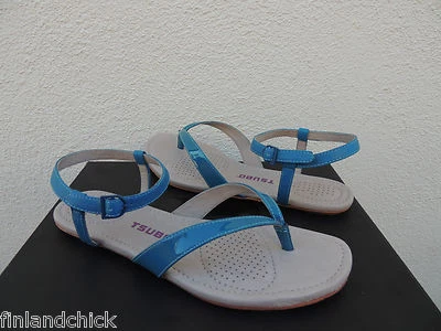 TSUBO BELLAH DUSKY SKY PATENT LEATHER ANKLE STRAP SANDALS, US 10/ EUR 41 ~NIB - Image 1 of 4