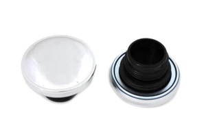 Fat Bob Split Tank Fuel Gas Caps Lid Chrome Dual Pair Vented Evo 84-95 Harley - Picture 1 of 3