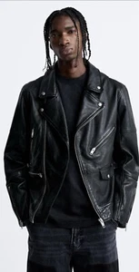 CUERO GENUINO MOTOCICLISTA HOMBRE TALLA (L) ZARA 5833/412 - Imagen 1 de 6