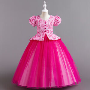 Robe de demoiselle d'honneur fleur filles concours élégant mariage enfants robe de princesse
