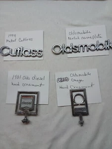 4 Vintage Original 1980s GM Oldsmobile Emblems & Hood Ornaments Incl. 1 Diesel - Picture 1 of 12