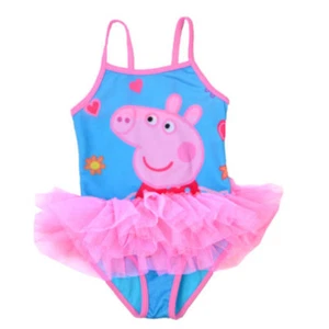 Mädchen Peppa Pig blau & rosa Bademode Badeanzug Badeanzug FR-PEP - Bild 1 von 3