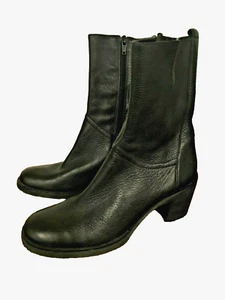 Nuevo BCBG Negro Suave Guijarro Gen Cuero Botín Tacón Medio 2.5" Talla 7 - Imagen 1 de 4