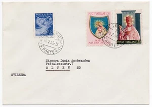 Vatikan - 35 L. Pius X. und 20 L. Anno Mariano + 5 L. PA auf Umschlag für die Schweiz - Bild 1 von 1