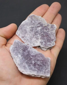 2 Pack Lepidolite Leaves , Slabs, Slice (2" - 3") Layered Mica Crystal Mirror  - Picture 1 of 5