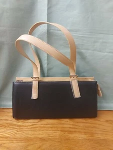 Borsa a mano nera e beige nuova senza etichette - Foto 1 di 7