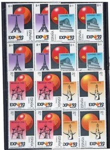 ESPAÑA 1989 EDIFIL 2990/2993** EXPOSICIÓN UNIVERSAL DE SEVILLA EN BLOQUES DE 4 - Bild 1 von 1
