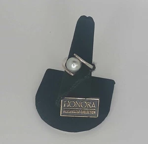 Honora Cultured Tahitian Pearl Sterling Silver Ring Sz 10 925 Women's - Picture 1 of 4