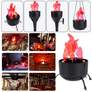 Batteriebetrieben 4 in 1 Fake Feuer Lampe 3D Kunstfeuer Flamme Licht Lagerfeuer - Bild 1 von 10
