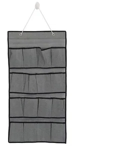 Hanging Organiser In Grey Colored With 16 Pockets - Picture 1 of 6
