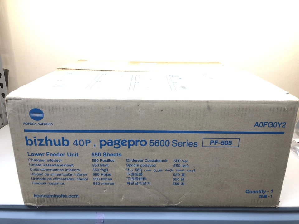 NEW Konica Minolta Bizhub 40P PagePro 5600 PF-505 Lower Feeder Unit P/N: A0FG0Y2 - Image 1 of 4