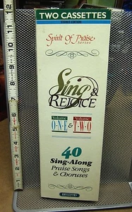 SING & REJOICE cassette-tape Vol I & II NWT longbox 40 sing-along hymns - Picture 1 of 3