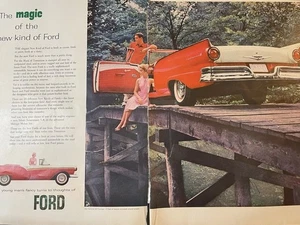1957 Ford Fairlane 500 Sunliner Cabrio zweiseitige Großdruckanzeige - Bild 1 von 1