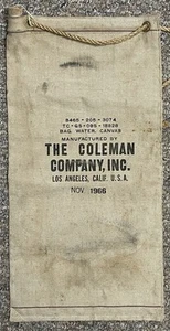 Vintage Nov. 1966 The Coleman Company Canvas Water Bag Los Angeles, Calif. USA - Bild 1 von 9