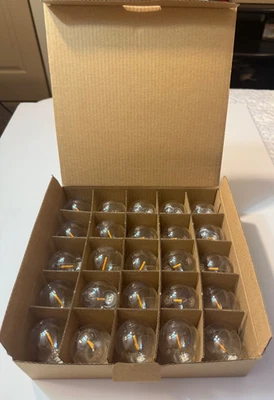 G 40  120 V  LED Replacement, Clear Amber Glow Light Bulbs, 25 Pack. - Image 1 of 4