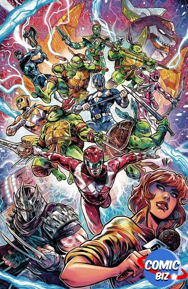 MIGHTY MORPHIN POWER RANGERS / TEENAGE MUTANT NINJA TURTLES III #3 (2025) 1:5 L - Image 1 of 1
