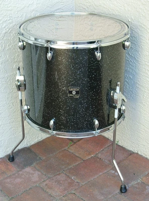 GRETSCH CATALINA CLUB ROCK 18 英寸黑色星尘地板汤姆为您的DRUM套装! K870 — 第 1/4 张图片