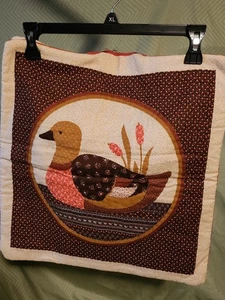 Vintage gestepptes Entenkissen Bauernhaus Landhaus 16"x16" Stopfen Sie sich Hüllen - Bild 1 von 5