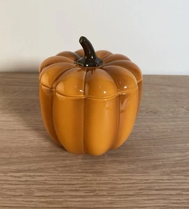 Partylite Kürbis Patch Keramik Kerzenhalter Halloween Herbst Orange Brandneu - Bild 1 von 7