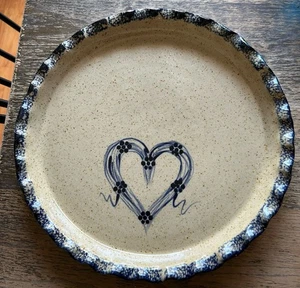 Three Rivers Pottery Pie Quiche Plate Spongeware 1993 Coshocton OH 12” - Picture 1 of 6