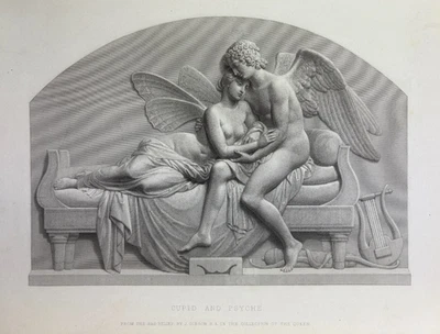 Gibson Bas Relief, Cupid and Psyche, Collection of the Queen um 1820 - Bild 1 von 4