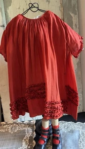Vestito Bambina Anni 20 Rosso Tg 4 Museo Ascensione Autentico Antico Ottimo - Foto 1 di 12