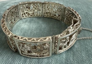 Vintage .925 Sterlingsilber 3D Native Link Panel Armband 7"3/4 Atemberaubend. - Bild 1 von 12