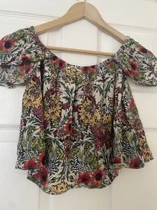 Ladies Floral Cropped Top Size 10 - Picture 1 of 4