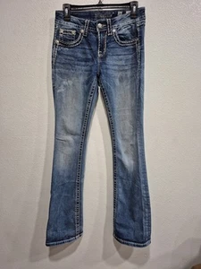 Miss Me “Chloe” Jeans Boot Cut 26x32 embroidered’cowboy Distressed - Picture 1 of 16