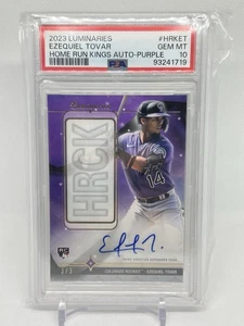 2023 Topps Luminaries Ezequiel Tovar Home Run Kings Auto Purple 3/3 - PSA 10 - Bild 1 von 2