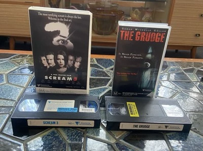 THE GRUDGE VHS Ex Rental Tape 2004 + SCREAM 3 VHS Ex Rental Video Tape Horror - image 1 of 4